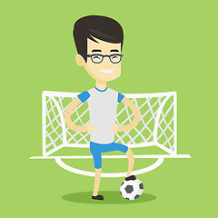 Image showing Football player with ball vector illustration.