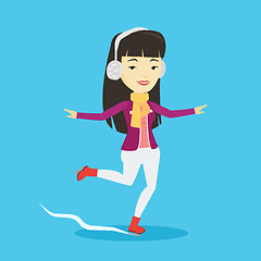 Image showing Woman ice skating vector illustration.