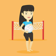 Image showing Beach volleyball player vector illustration.