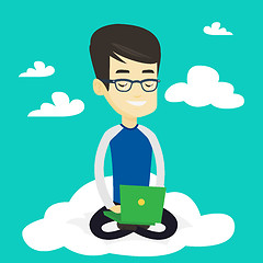 Image showing Man using cloud computing technology.