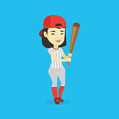 Image showing Baseball player with bat vector illustration.