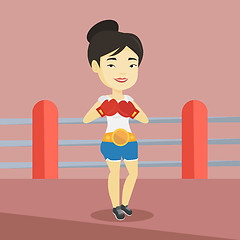 Image showing Confident boxer in the ring vector illustration.