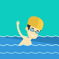 Image showing Man swimming vector illustration.