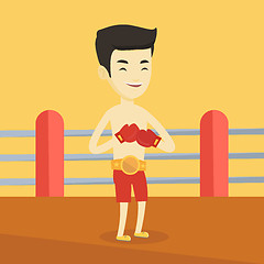 Image showing Confident boxer in the ring vector illustration.