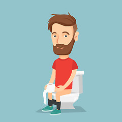 Image showing Man suffering from diarrhea or constipation.