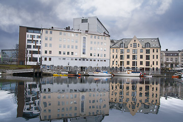 Image showing Reflecting Building in Ålesund