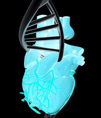 Image showing DNA and heart. 3d illustration