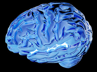 Image showing Gold brain. 3d render