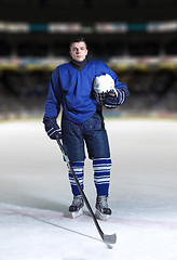 Image showing hockey player portrait