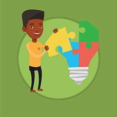 Image showing Man having business idea vector illustration.