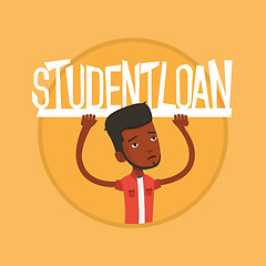 Image showing Student holding sign of student loan.