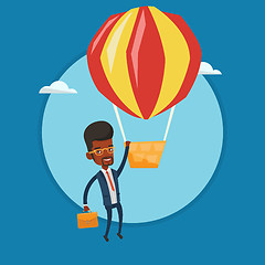 Image showing Businessman hanging on balloon vector illustration