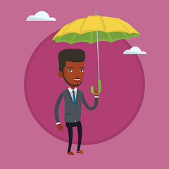 Image showing Insurance agent with umbrella vector illustration.