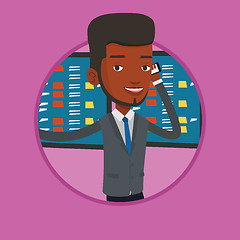 Image showing Stockbroker at stock exchange vector illustration.