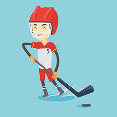 Image showing Ice hockey player vector illustration.