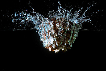 Image showing Water splash with puzzle effect