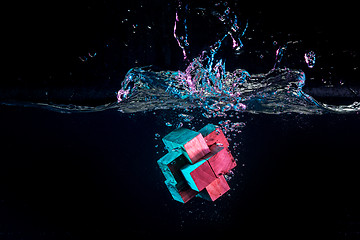 Image showing Water splash with puzzle effect