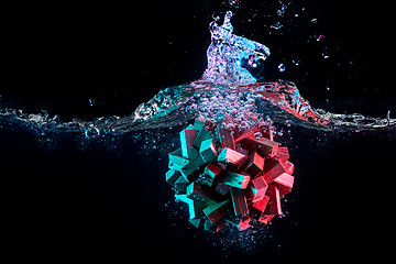 Image showing Water splash with puzzle effect