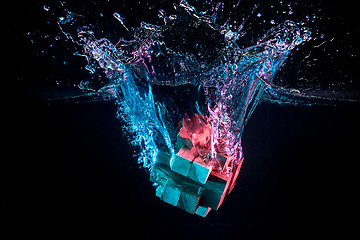 Image showing Water splash with puzzle effect