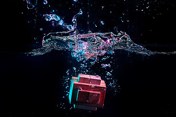 Image showing Water splash with puzzle effect