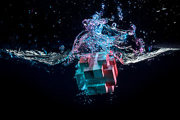 Image showing Water splash with puzzle effect