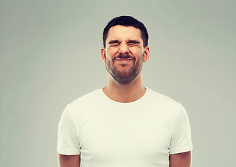 Image showing man wrying over gray background