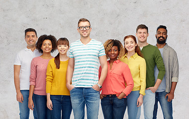 Image showing international group of happy smiling people