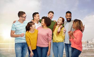 Image showing international group of happy laughing people