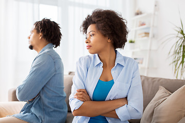 Image showing unhappy couple having argument at home