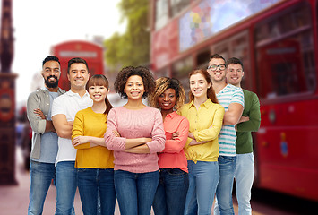 Image showing international group of people over london city