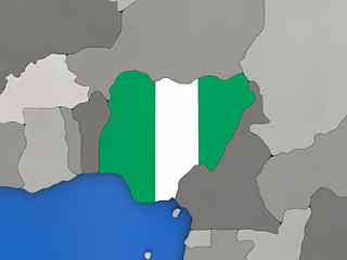 Image showing Nigeria on globe