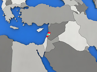 Image showing Lebanon on globe