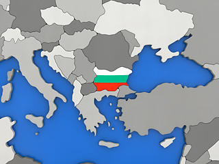 Image showing Bulgaria on globe