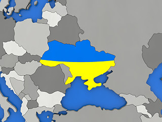 Image showing Ukraine on globe