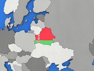 Image showing Belarus on globe