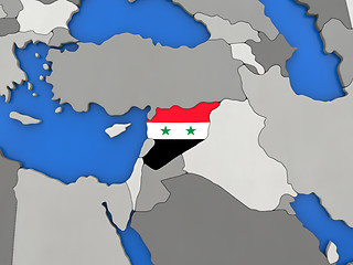 Image showing Syria on globe