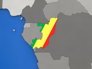 Image showing Congo on globe