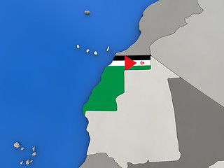 Image showing Western Sahara on globe
