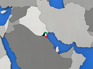 Image showing Kuwait on globe