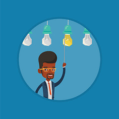 Image showing Man having business idea vector illustration.