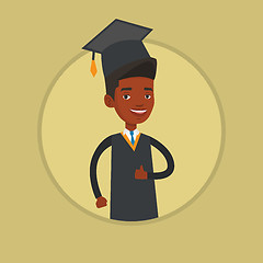 Image showing Graduate giving thumb up vector illustration.