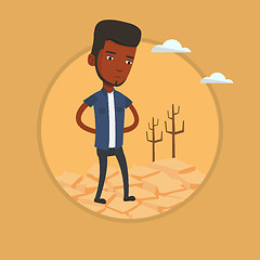 Image showing Sad man in the desert vector illustration.