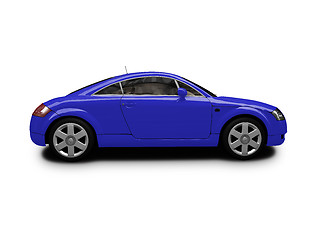 Image showing isolated blue car side view