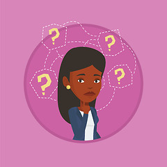 Image showing Young business woman thinking vector illustration.