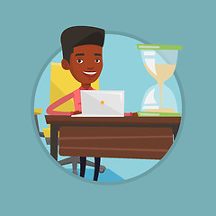 Image showing Businessman working in office vector illustration.