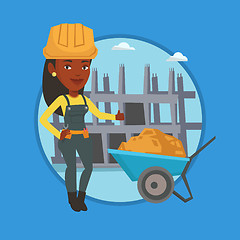 Image showing Builder giving thumb up vector illustration.