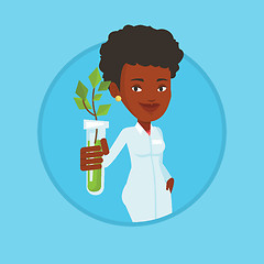 Image showing Scientist with test tube vector illustration.