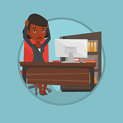 Image showing Business woman feeling stress from work.