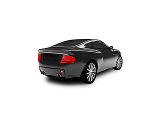 Image showing isolated black car back view 01