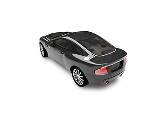 Image showing isolated black car back view 03